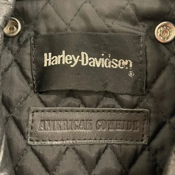 Vintage 1990s Harley-Davidson Women’s Leather Moto Jacket American Made Size 32W - Picture 6 of 10